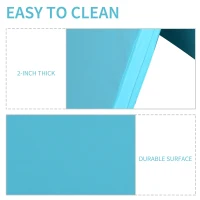 Soozier 4'x10'x2'' Folding Gymnastics Tumbling Mat, Exercise Mat  with Carrying Handles for Yoga, MMA, Martial Arts, Stretching, Core Workouts, Blue(m-5)