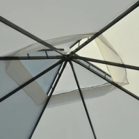 Outsunny 10x10ft Aluminum Gazebo Canopy Double -tire Garden Shelter with Mesh Netting and Privacy Curtains, Cream White(m-9)