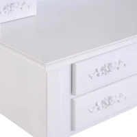 HOMCOM Makeup Dressing Table Vanity Set with Tri-Folding Mirror, 7 Drawers, Cushioned Stool(m-9)