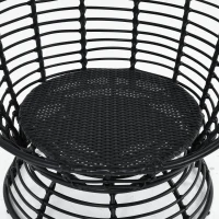Outsunny Outdoor Round PE Ratttan Wicker 360 Degree Swivel Basket Egg Chair with Cushion,  Black(m-8)
