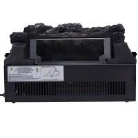 HOMCOM Electric Fireplace Insert with Realistic Log Flame Effects, Electric Log Fireplace with Glowing Ember Bed and Remote Control, 4777 BTU, Black(m-8)