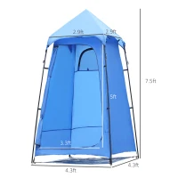Outsunny Portable Camping Shower Tent Privacy Bathing Shelter Travel Changing Room Beach Toilet w/ Carry Bag(m-3)
