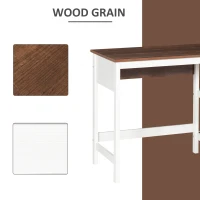 HOMCOM Home Office Desk, Writing Table Laptop Workstation with Display Shelves - White(m-5)