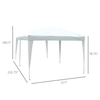 Outsunny 10'x20' Foldable Pop Up Party Tent Outdoor Patio Gazebo Canopy  Market Tent without Walls, Oxford Canopy (White)(m-3)
