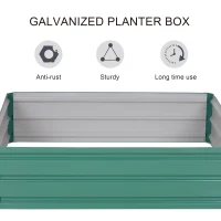 Outsunny 47.3"x47.3" Raised Garden Bed Galvanized Planter Garden Box Kit Set Raised Fence Garden Bed Planter 4-Panel Galvanized Steel Green(m-5)