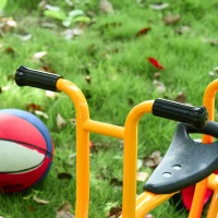 Qaba Kids Tandem Tricycle 3 Wheels Toddler Bike Trike Baby Boys Girls w/ Double Seats Outdoor & Indoor for 3-5 Years Old Yellow(m-9)