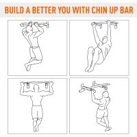 Soozier Ceiling Mounted Pull Up Bar Wall Mount Chin Up Bar Upper Body Strength Training Station Home Gym Black(m-5)