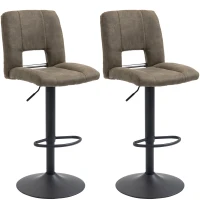 HOMCOM Modern Bar stools, Counter Height Kitchen Stools Armless Adjustable Height with 360 Degree Swivel Seat, Set of 2, Dark Olive(m-2)