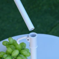 Outsunny Kids Folding Table and Chairs Set Color for Outdoor Garden Patio Backyard with Removable & Height Adjustable Sun Umbrella, Multi(m-13)