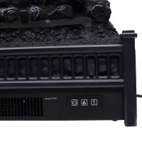 HOMCOM Electric Fireplace Insert with Realistic Log Flame Effects, Electric Log Fireplace with Glowing Ember Bed and Remote Control, 4777 BTU, Black(m-7)