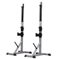 Soozier 2-Piece Barbell Rack, 53.1"-74.8" Height Adjustable Squat Rack Bench Press Rack, 440LBS Capacity(m-2)