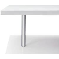 HOMCOM 55" 360° Rotating Corner Computer Desk Modern L-Shaped Home Office Workstation with 3-Tier Storage Shelves, Bookshelf, White(m-13)