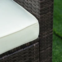 Outsunny 5PC Outdoor Modular Rattan Wicker Sofa Set Aluminum Frame Garden Sectional Patio Furniture with Table, Brown(m-9)