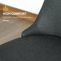 HOMCOM Modern Dining Chair Set of 2, Fabric Upholstered Side Chairs for Kitchen Living Room with Metal Legs, Charcoal Grey(m-6)