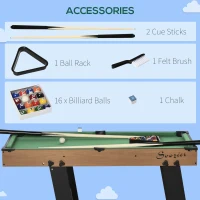Soozier 38'' Mini Pool Table Set Tabletop Billiards Game, Fun for Whole Family Game Room Man Cave, with Easy Folding for Storage, with Balls, Cues, Chalk, Brush(m-5)