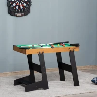 Soozier 38'' Mini Pool Table Set Tabletop Billiards Game, Fun for Whole Family Game Room Man Cave, with Easy Folding for Storage, with Balls, Cues, Chalk, Brush(m-2)