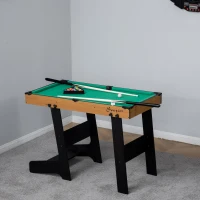 Soozier 38'' Mini Pool Table Set Tabletop Billiards Game, Fun for Whole Family Game Room Man Cave, with Easy Folding for Storage, with Balls, Cues, Chalk, Brush(m-8)