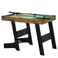 Soozier 38'' Mini Pool Table Set Tabletop Billiards Game, Fun for Whole Family Game Room Man Cave, with Easy Folding for Storage, with Balls, Cues, Chalk, Brush(m-7)