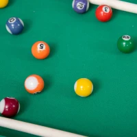 Soozier 38'' Mini Pool Table Set Tabletop Billiards Game, Fun for Whole Family Game Room Man Cave, with Easy Folding for Storage, with Balls, Cues, Chalk, Brush(m-10)
