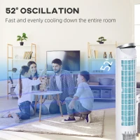 HOMCOM 40" Portable Oscillating Air Cooler Fan for Home Office, 3-In-1 Standing Ice Floor Fan with Humidifier, 3 Modes, 3 Speeds, 8H Timer, Remote, LED Display, White(m-6)