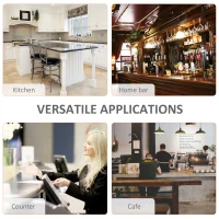 HOMCOM Modern Bar Height Bar Stools Set of 2, 30" Seat Height Bar Chair for Kitchen Living Room with Mid Back, Wood Legs, Nailhead Trim & Tufted Upholstery, Dark Grey(m-7)