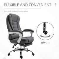 Vinsetto Home Office Chair Computer Chair with Retractable Footrest Adjustable Height Reclining Function Dark Gray(m-4)