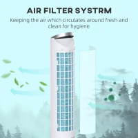 HOMCOM 40" Portable Oscillating Air Cooler Fan for Home Office, 3-In-1 Standing Ice Floor Fan with Humidifier, 3 Modes, 3 Speeds, 8H Timer, Remote, LED Display, White(m-7)