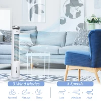 HOMCOM 40" Portable Oscillating Air Cooler Fan for Home Office, 3-In-1 Standing Ice Floor Fan with Humidifier, 3 Modes, 3 Speeds, 8H Timer, Remote, LED Display, White(m-15)