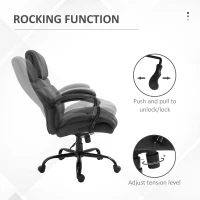 Vinsetto 500lbs Big and Tall Office Chair with Wide Seat, Ergonomic Executive Computer Chair with Adjustable Height, Swivel Wheels and Linen Finish, Dark Gray(m-4)