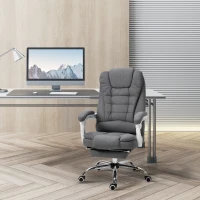 Vinsetto Home Office Chair Computer Chair with Retractable Footrest Adjustable Height Reclining Function Dark Gray(m-2)