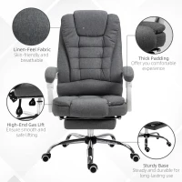 Vinsetto Home Office Chair Computer Chair with Retractable Footrest Adjustable Height Reclining Function Dark Gray(m-7)