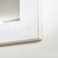 HOMCOM 40" x 24" Farmhouse Decorative Wall Mirror, Windowpane Mirror for Wall in Living Room, Bedroom, Rustic White(m-7)