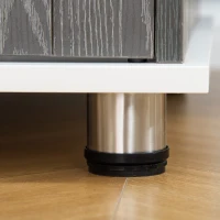 PawHut 34'' 2-in-1 Wooden Dog Kennel, Modern Wire Animal Crate, Pet Cage with Lockable Door and Adjustable Foot Pads, for Small and Medium Dogs, Grey and White(m-12)