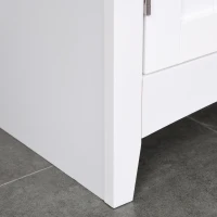 HOMCOM Kitchen Buffet Hutch Cabinet, Freestanding Kitchen Pantry Storage Cabinet Cupboard with Framed Glass Door, Drawer and Microwave Space, White(m-10)