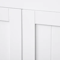 HOMCOM Kitchen Buffet Hutch Cabinet, Freestanding Kitchen Pantry Storage Cabinet Cupboard with Framed Glass Door, Drawer and Microwave Space, White(m-9)