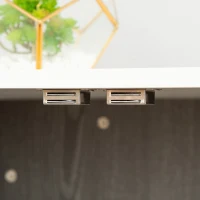 PawHut 34'' 2-in-1 Wooden Dog Kennel, Modern Wire Animal Crate, Pet Cage with Lockable Door and Adjustable Foot Pads, for Small and Medium Dogs, Grey and White(m-11)