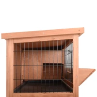 PawHut Outdoor Rabbit Hutch with Wheels, Quick on-the-Go Feeding, Wooden Rabbit Cage, Waterproof, Medium(m-11)