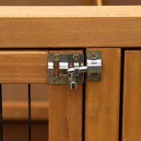 PawHut 47" 2-Story Rabbit Hutch, Wooden Bunny Cage, Guinea Pig House, with 2 Handles for Easy Movement, No Leak Tray, Openable Roof, Ramp, Feeding Shelf for Indoor/Outdoor, Orange(m-9)