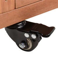 PawHut Outdoor Rabbit Hutch with Wheels, Quick on-the-Go Feeding, Wooden Rabbit Cage, Waterproof, Medium(m-14)