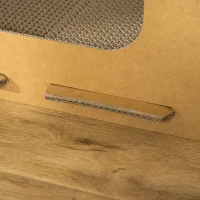 PawHut Cardboard Cat House DIY Cat Tree with Condos, Scratching Pad Board Hideaway Toy Pet Furniture, Brown(m-11)