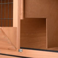 PawHut Outdoor Rabbit Hutch with Wheels, Quick on-the-Go Feeding, Wooden Rabbit Cage, Waterproof, Medium(m-13)