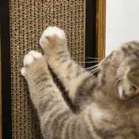 PawHut Scratching Pad Cat Tree Corrugated Paper Sisal Scratch Board Climbing Pet Furniture with 1 Spare Board, Brown(m-10)