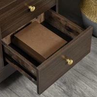 HOMCOM Modern Sideboard, Storage Cabinet, Accent Cupboard with 3 Drawers, Adjustable Shelf, Brown(m-12)