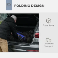 HOMCOM Aluminum Upright Walker with 10'' Wheels, Seat and Backrest, Folding Rollator Walker with Storage Bag, Blue(m-5)