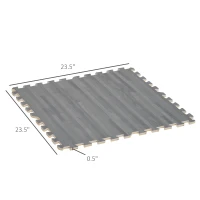 HOMCOM Soft EVA Foam Interlocking Floor Mats 96 Square Feet Exercise Workout Mat Kid Play Mat 24pcs (Grey)(m-3)
