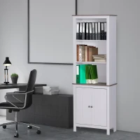 HOMCOM 69" Tall Wood Kitchen Pantry Cupboard Storage Cabinet Shelves Home Organizer White(m-1)