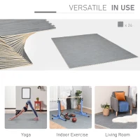 HOMCOM Soft EVA Foam Interlocking Floor Mats 96 Square Feet Exercise Workout Mat Kid Play Mat 24pcs (Grey)(m-5)