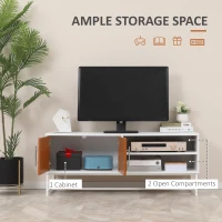 HOMCOM TV Stand with Open Shelves and  Storage Cupboard with Door, Entertainment Center with Cable Holes for TVs up to 47 inches, for Living Room Bedroom(m-5)
