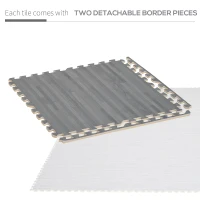 HOMCOM Soft EVA Foam Interlocking Floor Mats 96 Square Feet Exercise Workout Mat Kid Play Mat 24pcs (Grey)(m-6)