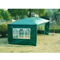 Outsunny 10' x 20' Party Tent Outdoor Event Camping Gazebo Canopy with 4 Removable Sidewalls (Green)(m-1)